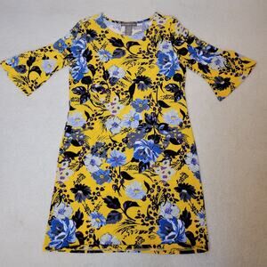 Alexandra + Oak M Knit Sheath Dress 3/4 Bell Sleeve Pullover Soft Stretch